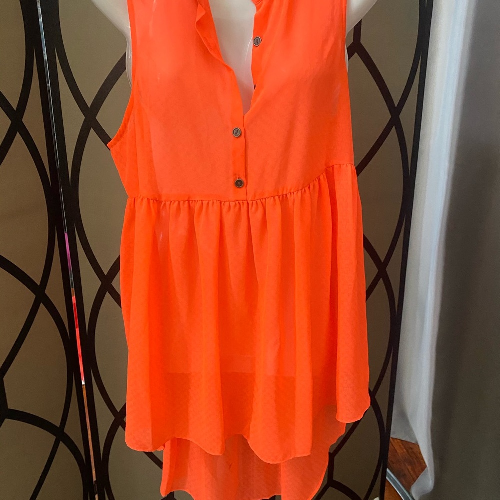 Nanette Lepore Sheer HighLow Blouse